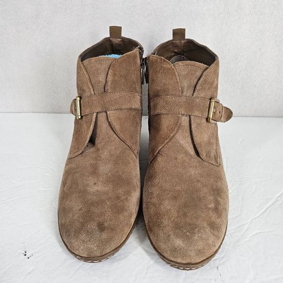 Franco Sarto Amerosa Wedge Ankle Booties Tan 10 - Picture 5 of 10